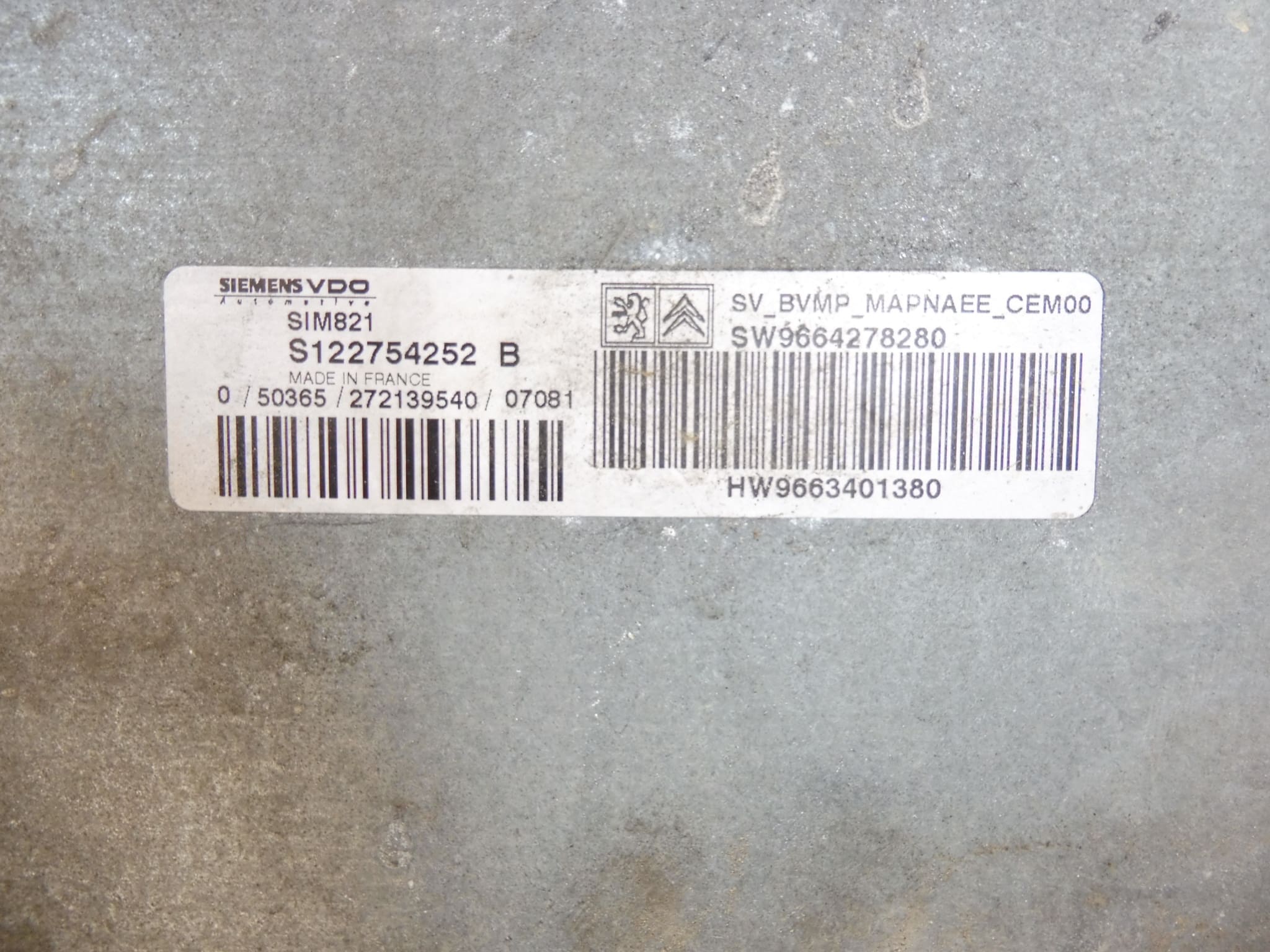 ECU Sensodrive Citroën Peugeot 966340138080 9664278280 S122754252 B - Image 2
