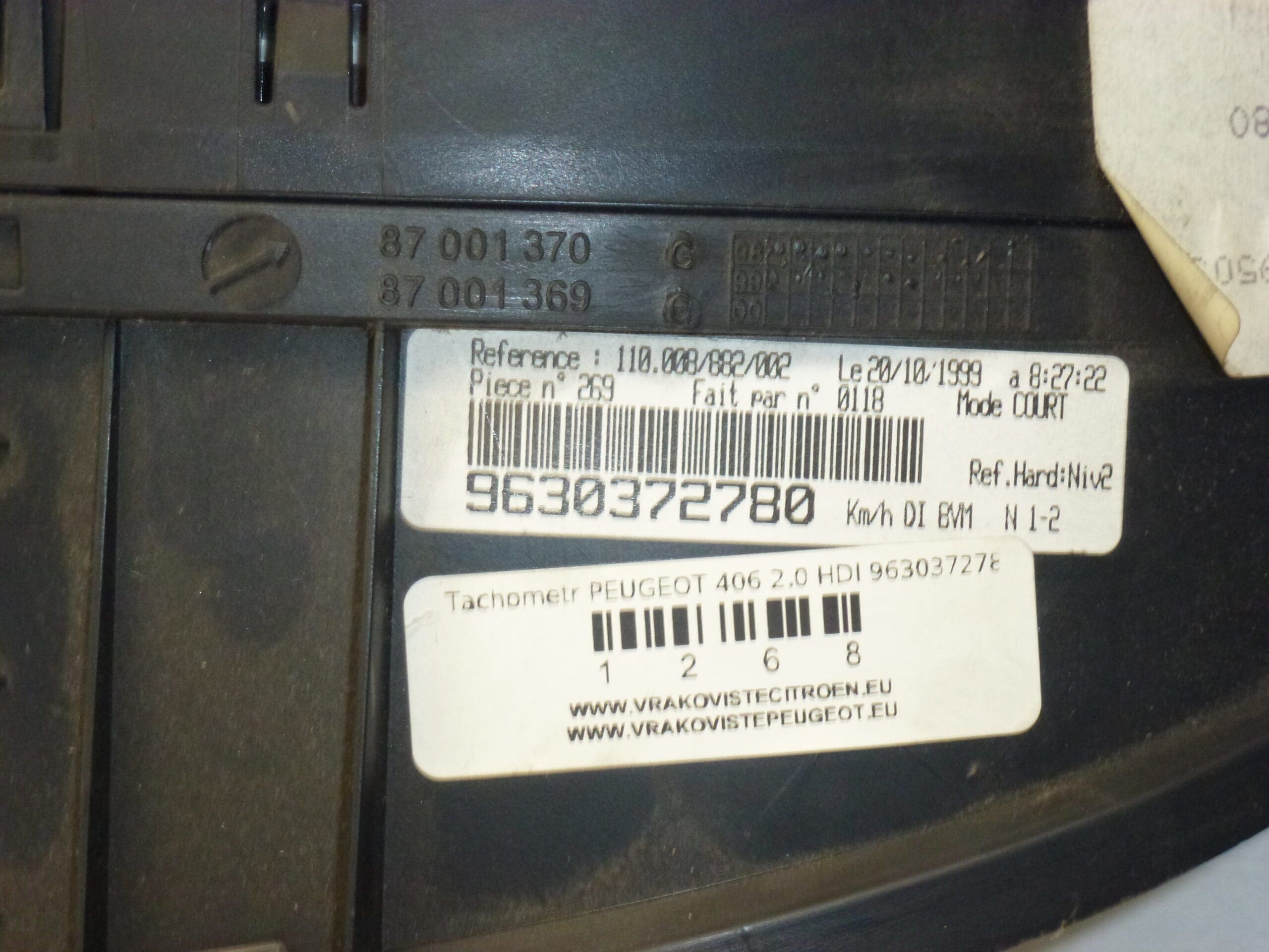 Ταχογράφος Peugeot 406 2.0 HDI 9630372780 με χιλιόμετρα 189.000 - Image 2