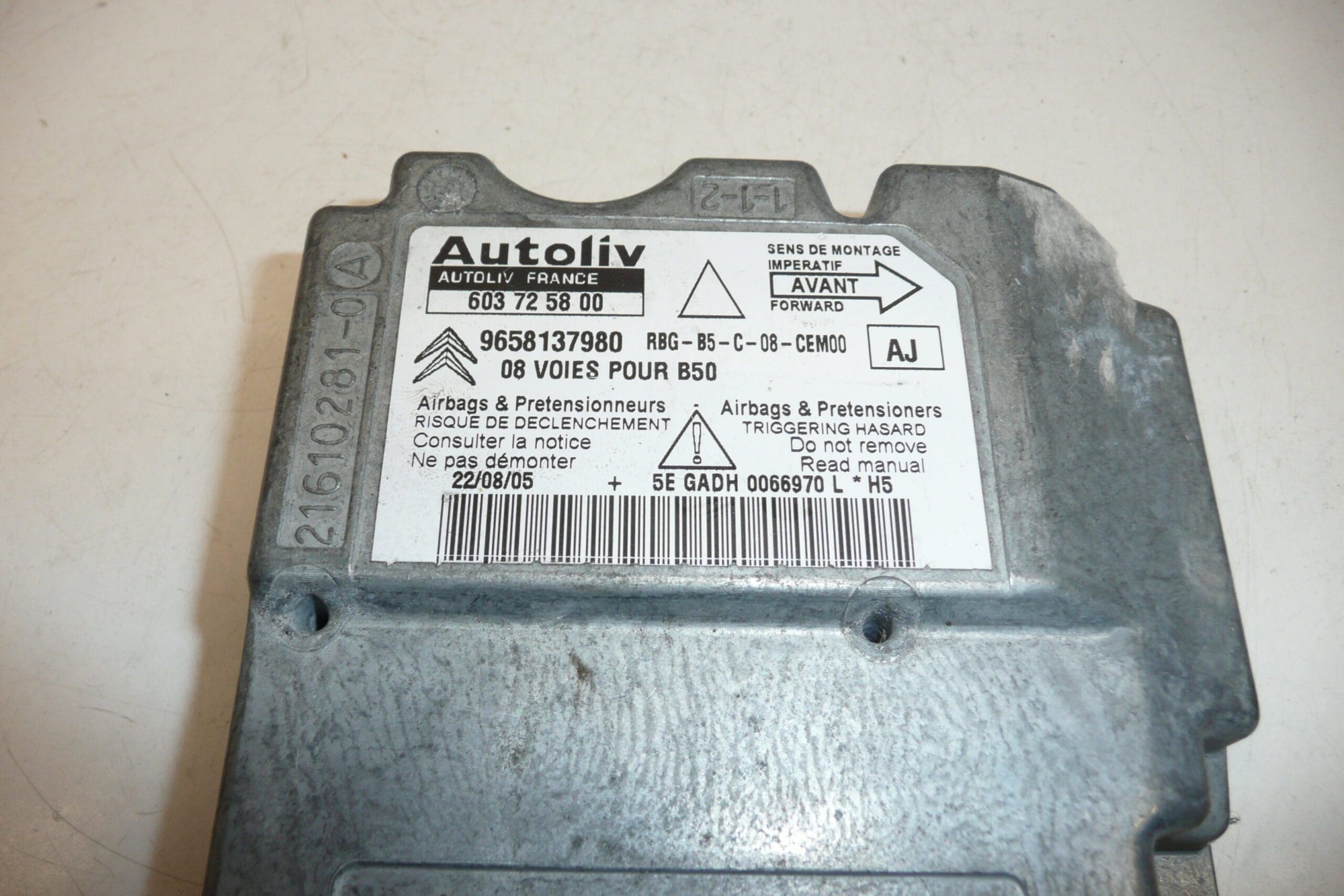 Μονάδα αερόσακου Citroën C4 9658137980