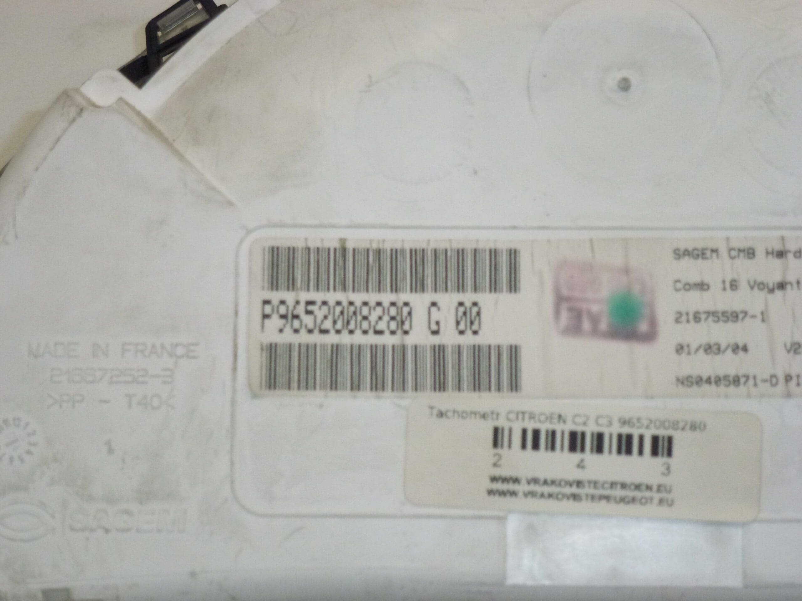Ταχύμετρο Citroën C2 C3 9652008280