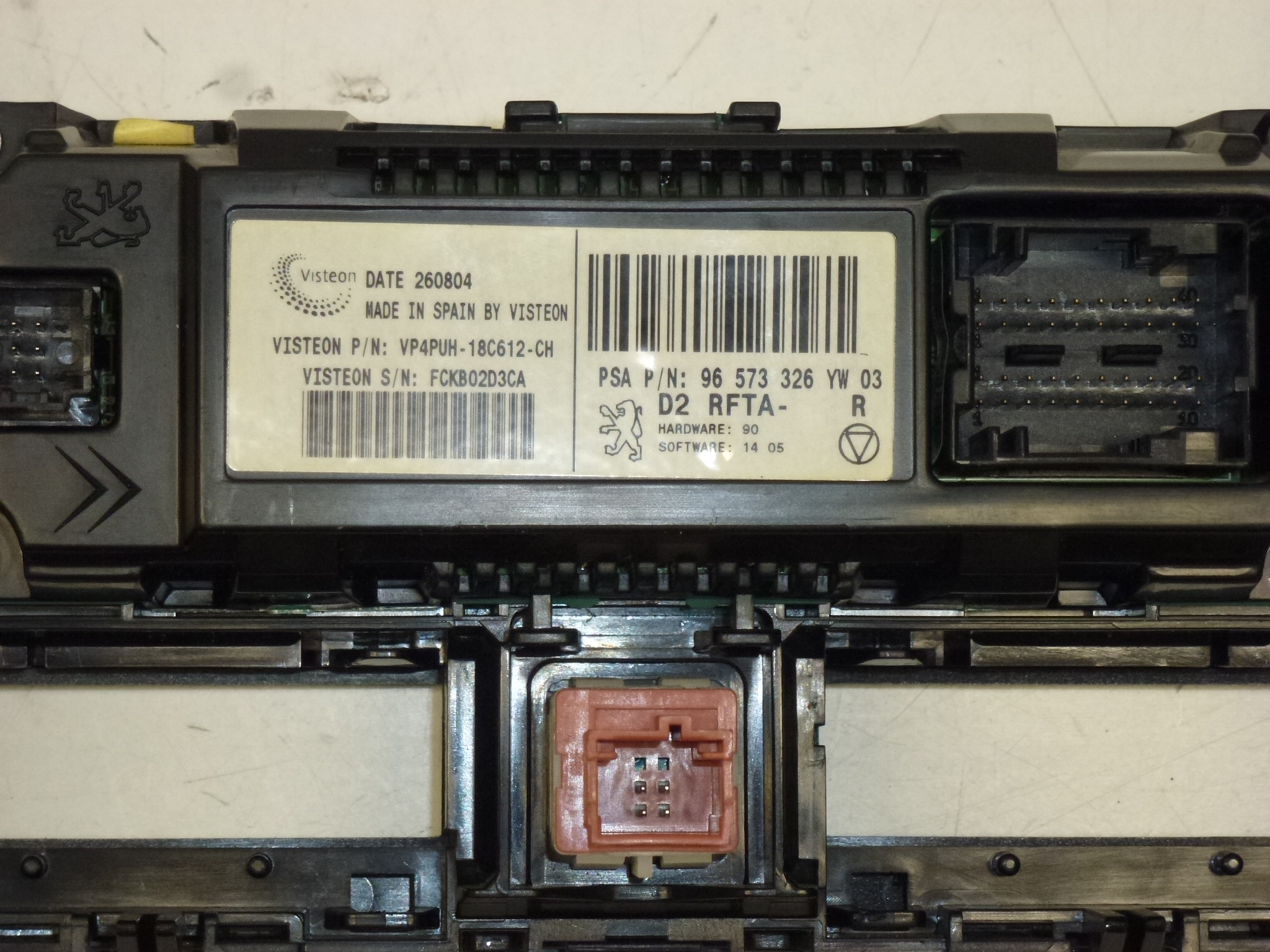 Έλεγχος θερμαντήρα κλιματισμού Citroën Peugeot 96573326YW 6451SA 6451VC